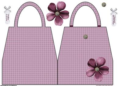 Purple Bag Shaped Card