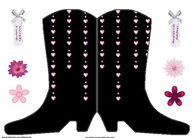 Black Boots Shaped Card