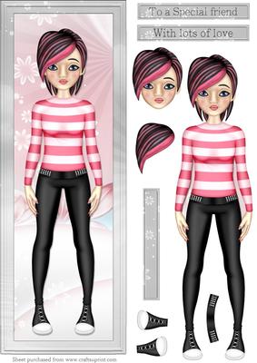 Pink Emo Girl Large Dl Card