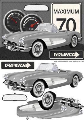 50's Sports Car Card Front