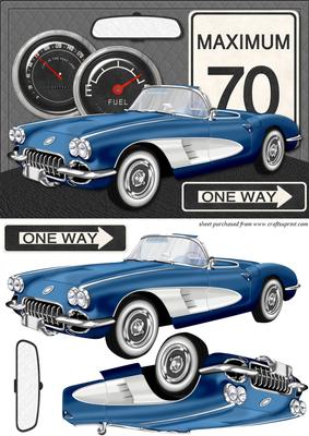 50's Sports Car Card Front 2