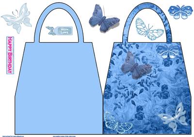 Bag of Butterflies Shaped Card