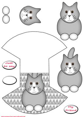 Cute Cat Wobble Card