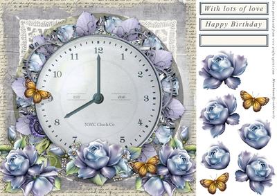 Flowers and Time Card Front