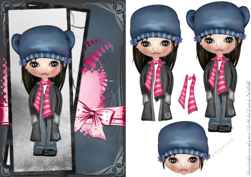 Pink Scarf Card Front