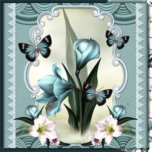 Jade orchids and butterflies