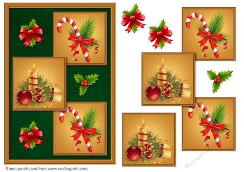 Christmas decoration three squared quick card