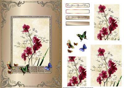 Flower and Butterflies Card Front