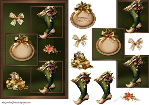 Christmas decoration three squared quick card 3