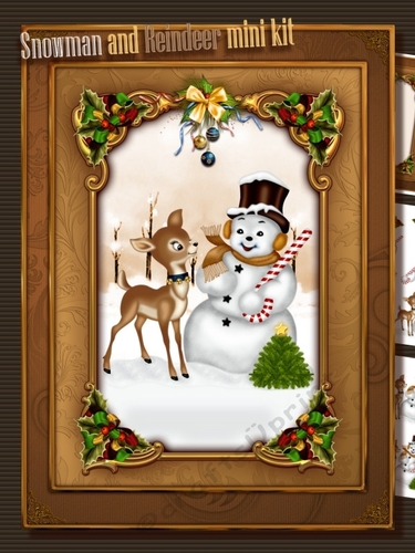 Snowman and reindeer mini kit