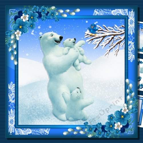 Polar bear and cubs