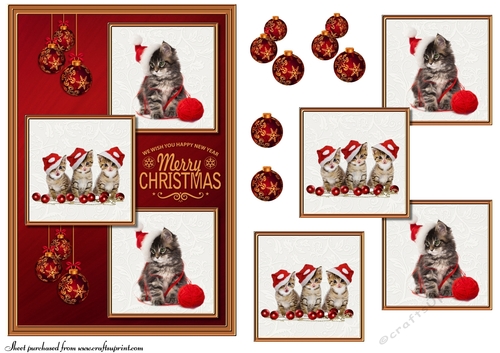Christmas Animal 3 squared card front