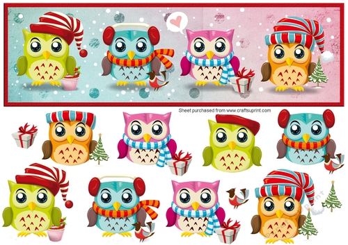 Christmas Owls Large DL card