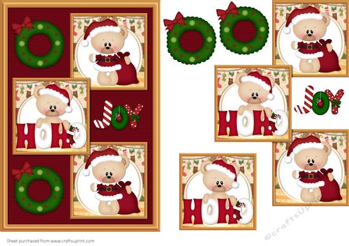 Ho Ho Ho 3 square card