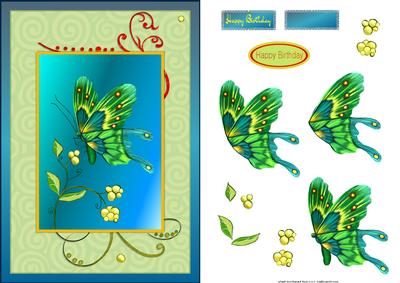 Tropical Butterfly Card Front