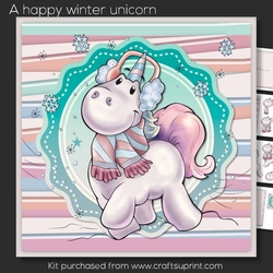 A happy winter unicorn