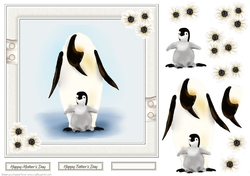 Penguin and chick card front