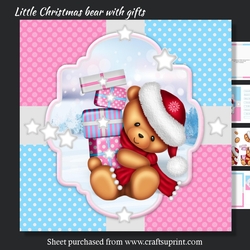 Little Christmas bear with gifts