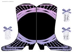 Black Boots Shaped Card