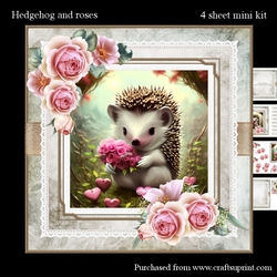 Hedgehog and Roses mini kit