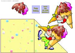 Clown Over the Edge Fold Quick Card