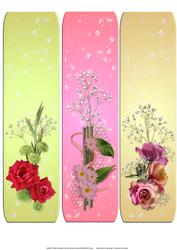 Bright Floral Bookmarks 2