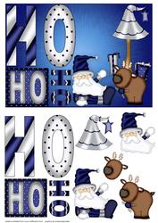 Blue Santa Card Front