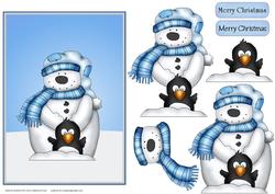 Penguin and Snowman Card Front