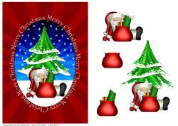 Santa by the Tree Quick Card
