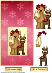 Christmas Bear Over the Edge Card