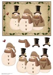 Snowman Scene Step by Step