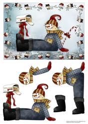 Snowman Scene with Decoupage
