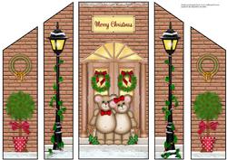 Christmas Teddy Scene Folded Card