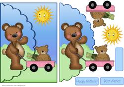 Sunshine Bear Scalloped Quick Card