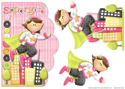Supergirl Scalloped Card Front