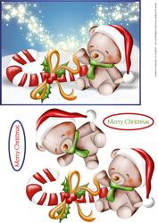 Christmas Teddy and Candy Cane
