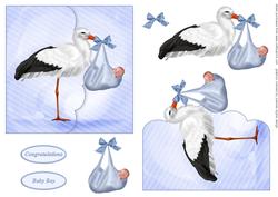 Stork with Baby Boy