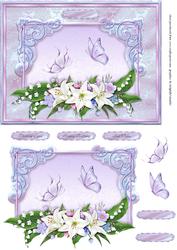 Lily Cluster and Butterflies
