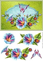 Butterfly and Pansies