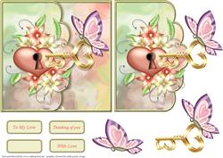 Butterfly, Heart and Key