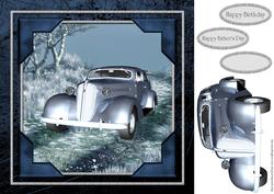 Vintage Car 8x8 Card Front