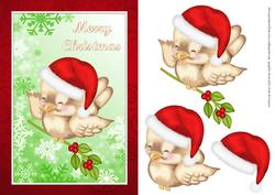 Christmas Bird and Holly