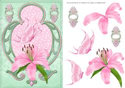 Pink Flower and Butterfly