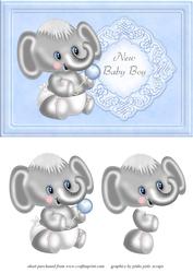 Baby Boy Elephant Quick Card