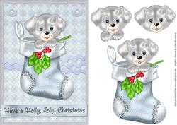 Christmas Puppy in Stocking