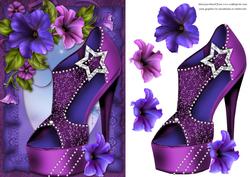 High Heels and Purple Flowers