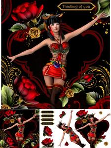 Asian Rose Card Front