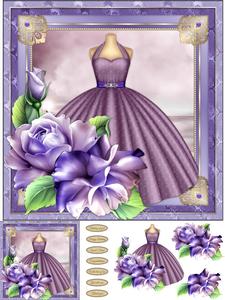 Lilac Party Dress Card Front