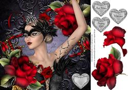 Ballerina and Red Roses