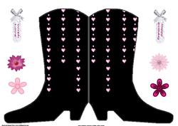 Black Boots Shaped Card